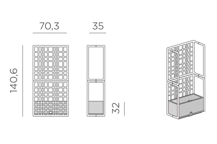 Кашпо пластиковое модульное Sipario 2 Nardi кактус-1