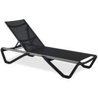 Шезлонг-лежак металлический Wave PAPATYA антрацит
