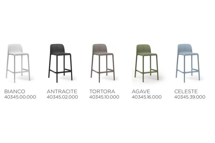 Стул пластиковый полубарный Lido Mini Nardi голубой-2