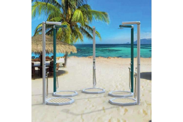 Поддон для уличного душа QP110 Wood Arkema белый-2