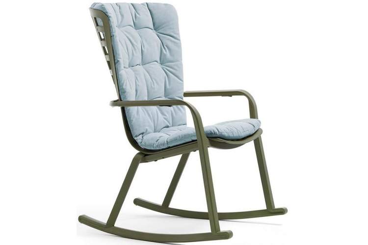 Кресло-качалка пластиковое с подушкой Folio Nardi агава, голубой