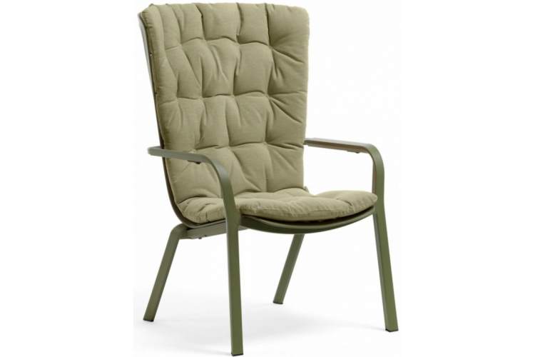 Лаунж-кресло пластиковое с подушкой Folio Nardi агава, зеленый