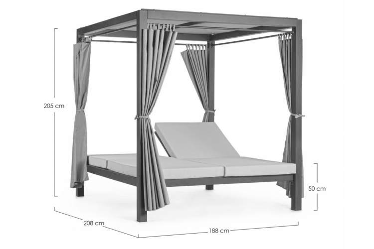 Шатер с лежаками Enigma Tagliamento антрацит, голубой-1