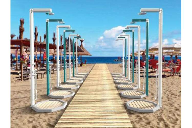 Поддон для уличного душа QP110 Wood Arkema белый-3