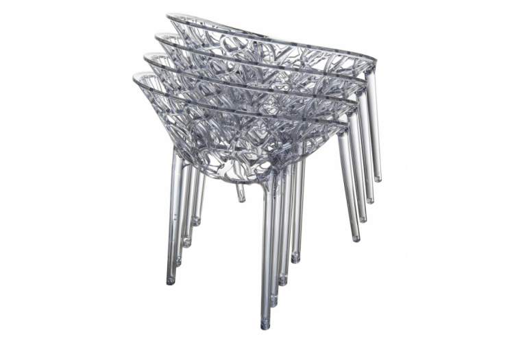 Кресло прозрачное Crystal Siesta Contract серый-5