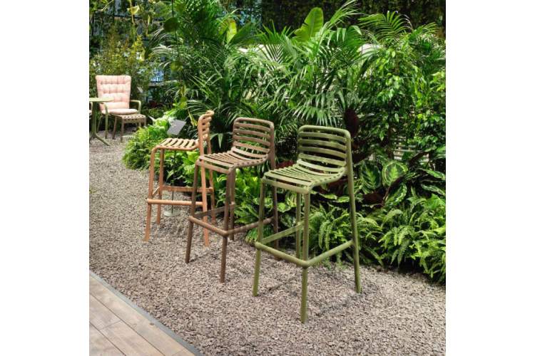 Стул пластиковый барный Doga Stool Nardi табак-7