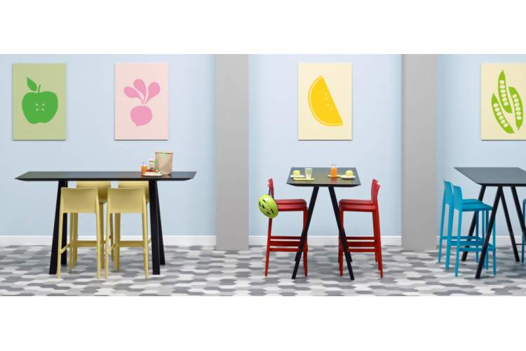 Стул пластиковый барный Volt PEDRALI красный-5