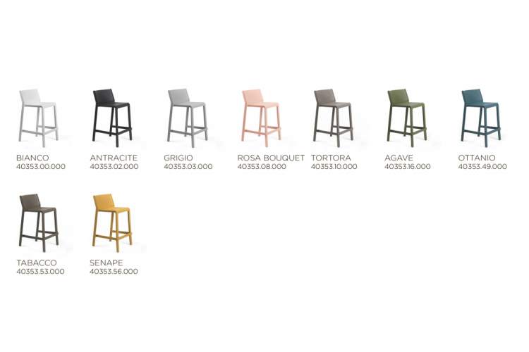 Стул пластиковый полубарный Trill Stool Mini Nardi табак-2