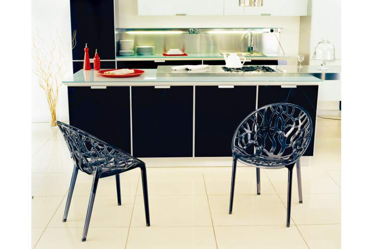 Кресло прозрачное Crystal Siesta Contract серый-8