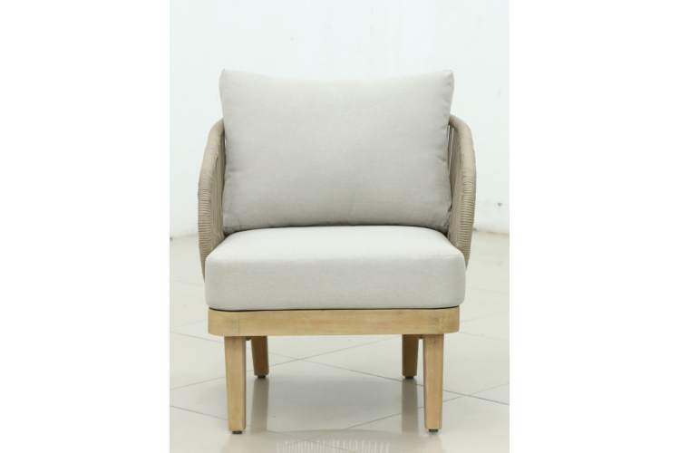 Кресло лаунж плетеное с подушками Mali Tagliamento натуральный-2