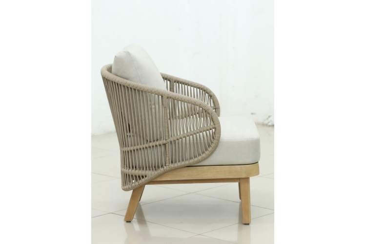 Кресло лаунж плетеное с подушками Mali Tagliamento натуральный-3