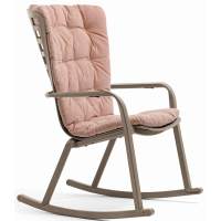 Кресло-качалка пластиковое с подушкой Folio Nardi тортора, розовый