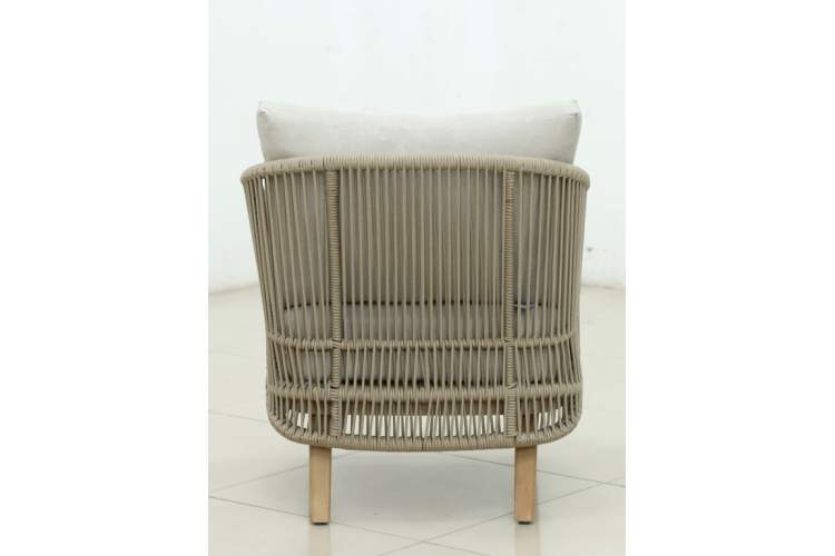 Кресло лаунж плетеное с подушками Mali Tagliamento натуральный-4