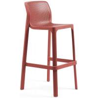 Стул пластиковый барный Net Stool Nardi коралловый Стул пластиковый барный Net Stool Nardi коралловый