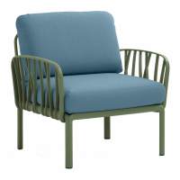 Кресло пластиковое с подушками Komodo Poltrona Nardi агава, синий