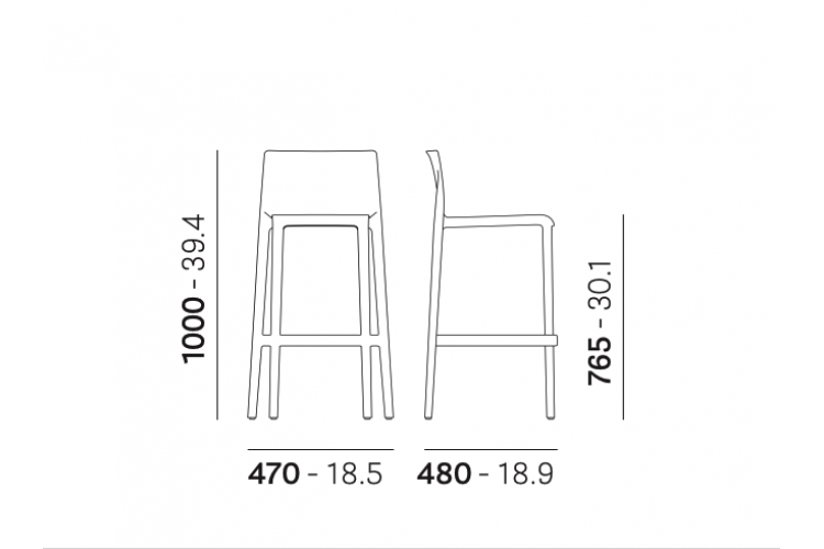 Стул пластиковый барный Volt PEDRALI красный-1