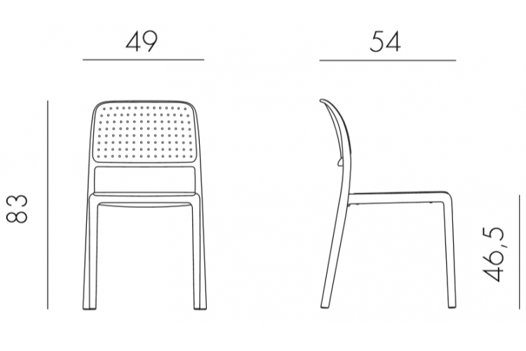 Стул пластиковый Bora Bistrot Nardi голубой-1