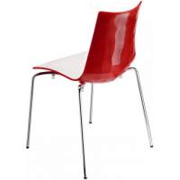 Стул пластиковый Zebra Bicolore 4 legs Scab Design хром, белый, красный пластиковый