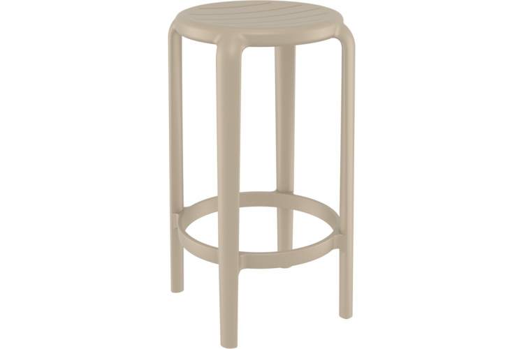 Табурет пластиковый полубарный Tom Bar 65 Siesta Contract бежевый