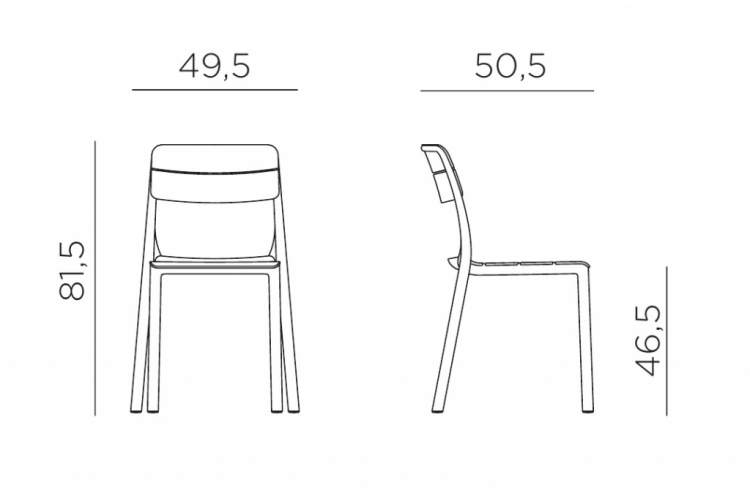 Стул пластиковый Cassia Bistrot Nardi бежевый-1