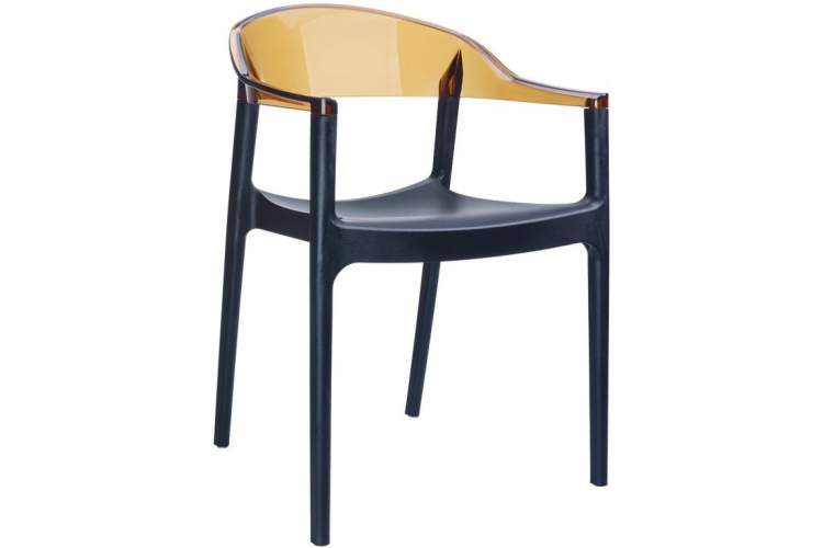 Кресло пластиковое Carmen Siesta Contract черный, янтарный