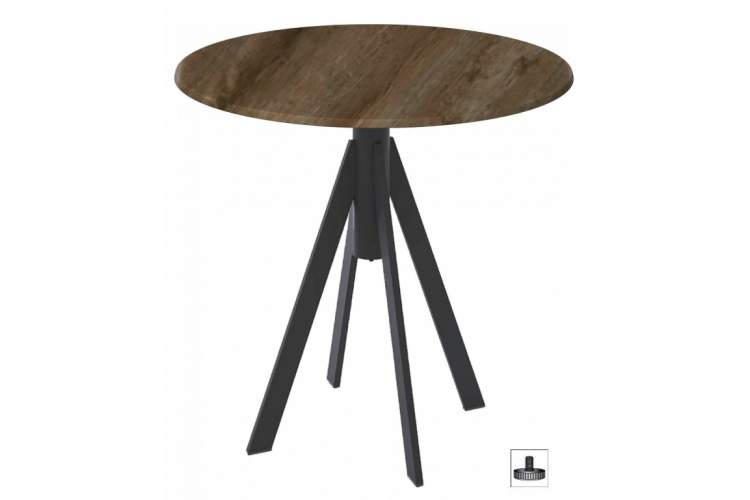 Стол обеденный Fuoz Werzalit Bistroart Genart черный, золотой, каньонский дуб идальго