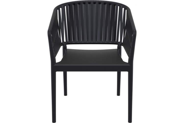 Кресло пластиковое с подушкой Portofino Siesta Contract черный, светло-коричневый-8