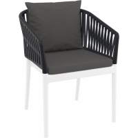 Кресло пластиковое с подушками Portofino Siesta Contract белый, черный, темно-серый