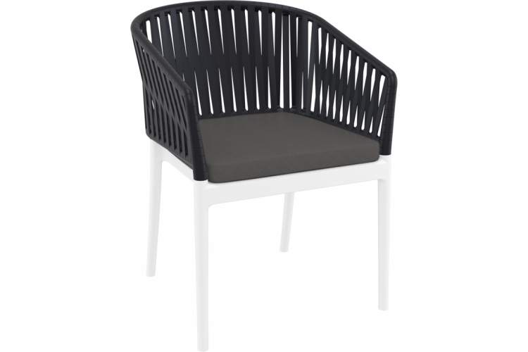 Кресло пластиковое с подушками Portofino Siesta Contract белый, черный, темно-серый-8