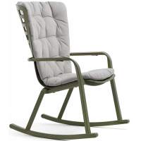 Кресло-качалка пластиковое с подушкой Folio Nardi агава, серый