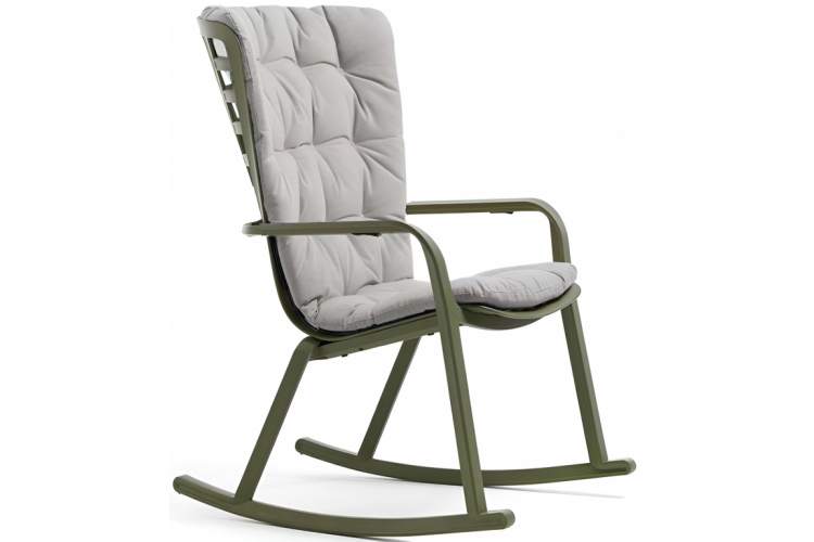 Кресло-качалка пластиковое с подушкой Folio Nardi агава, серый