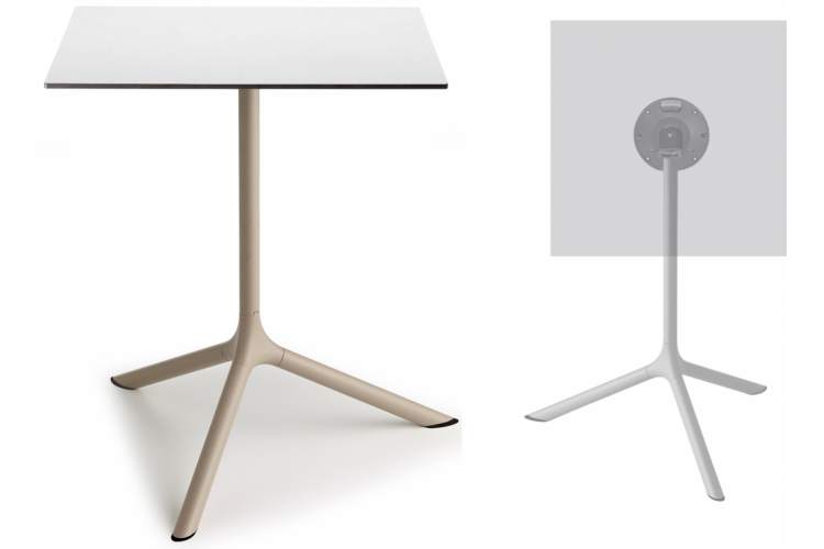 Стол ламинированный обеденный складной Tripe Maxi Folding Scab Design тортора, белый