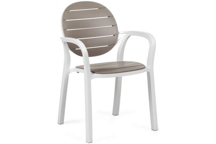 Кресло пластиковое Palma Nardi белый, тортора