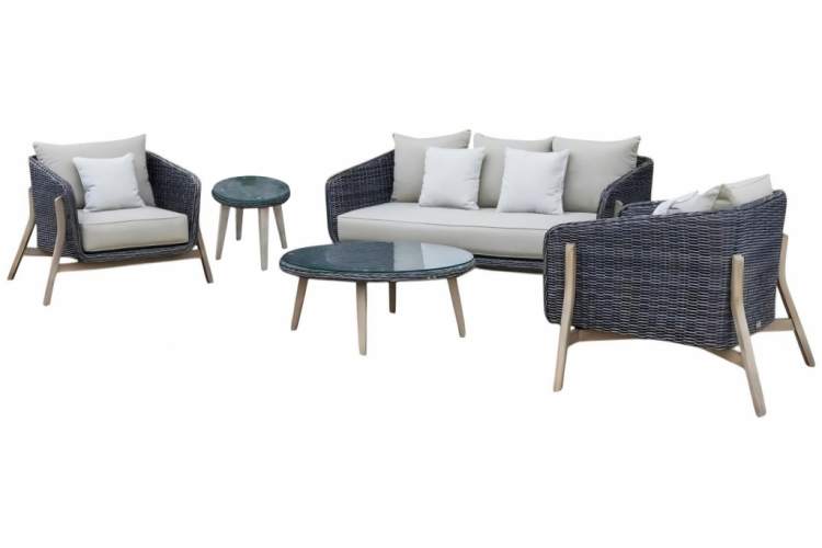 Комплект плетеной мебели Jura Tagliamento серый, натуральный