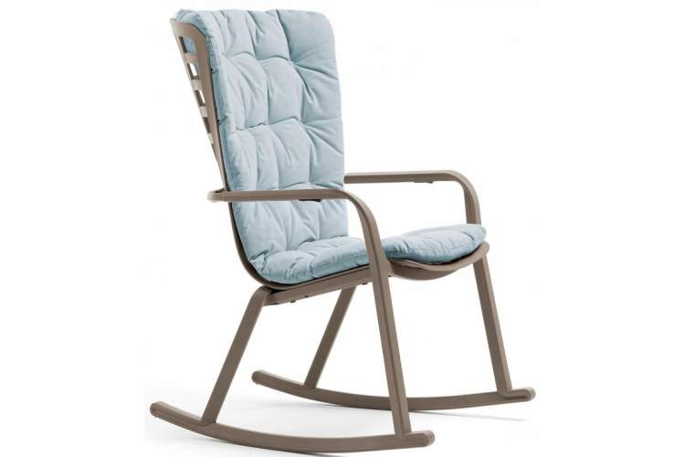 Кресло-качалка пластиковое с подушкой Folio Nardi тортора, голубой