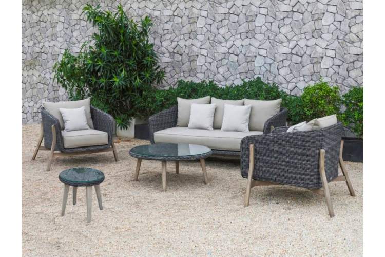 Комплект плетеной мебели Jura Tagliamento серый, натуральный-3