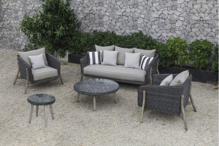 Комплект плетеной мебели Jura Tagliamento серый, натуральный-2