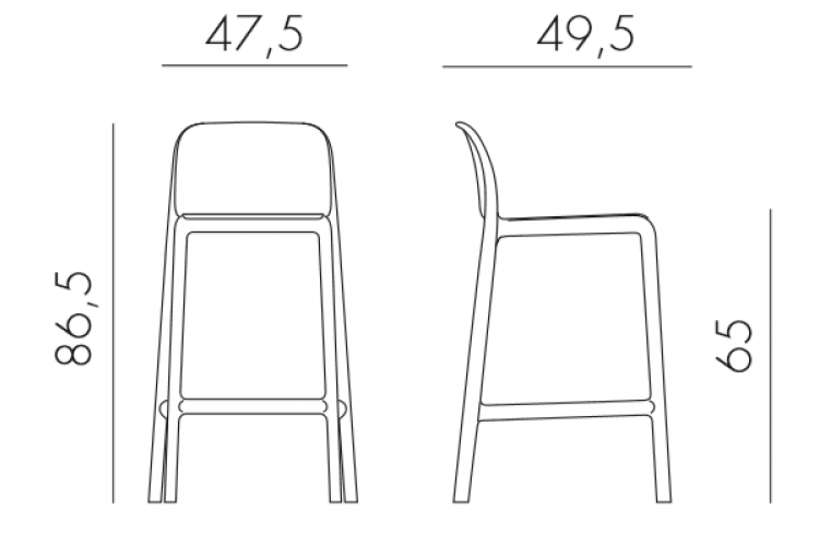 Стул пластиковый полубарный Faro Mini Nardi тортора-1