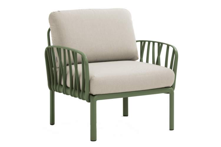 Кресло пластиковое с подушками Komodo Poltrona Nardi агава, панама