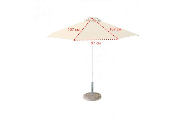 Зонт пляжный профессиональный Ø2.5 м Kiwi Clips THEUMBRELA SEMSIYE EVI белый, бежевый-5