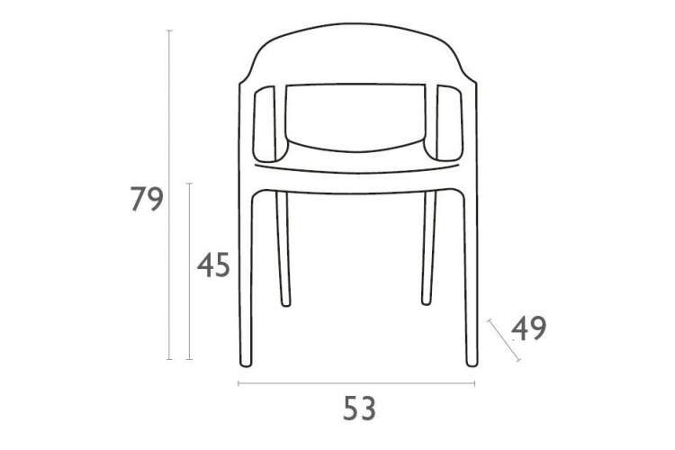 Кресло пластиковое Carmen Siesta Contract черный, янтарный-1
