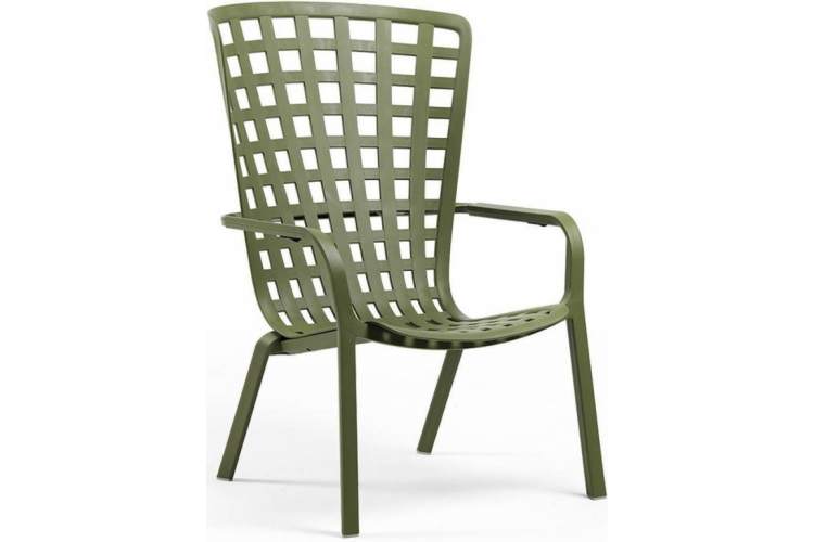 Лаунж-кресло пластиковое с подушкой Folio Nardi агава, серый-5