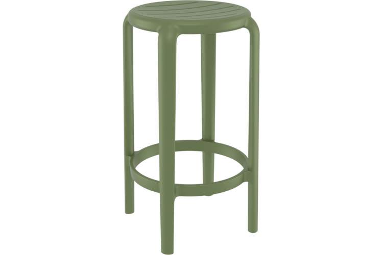 Табурет пластиковый полубарный Tom Bar 65 Siesta Contract оливковый
