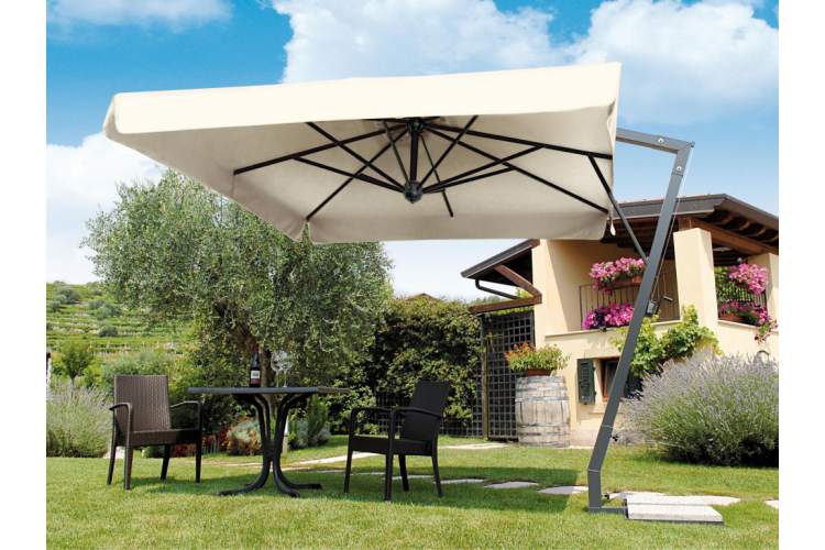 Зонт профессиональный 3х3 м Napoli Braccio Scolaro антрацит, слоновая кость