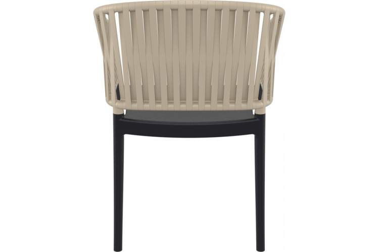 Кресло пластиковое с подушкой Portofino Siesta Contract черный, бежевый, светло-коричневый-7