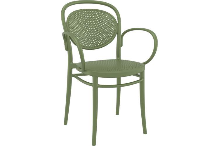 Кресло пластиковое Marcel XL Siesta Contract оливковый