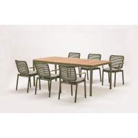 Комплект металлической мебели Armona Tagliamento зеленый, светло-серый, натуральный