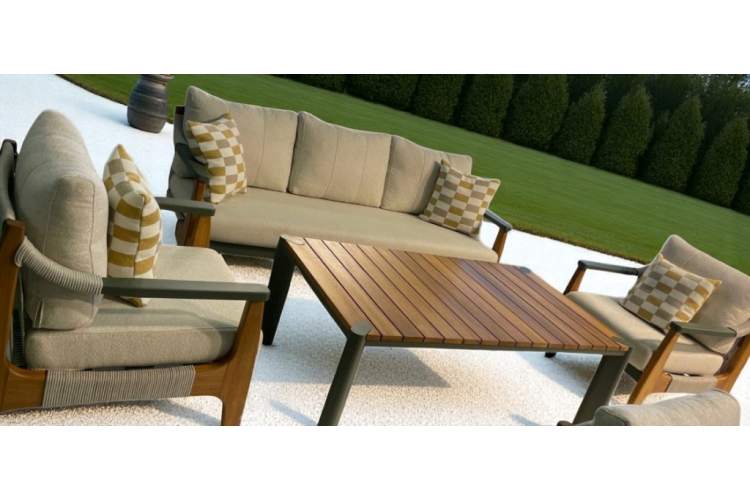 Комплект лаунж мебели Elif Bomonti темно-зеленый, натуральный, кремовый-6