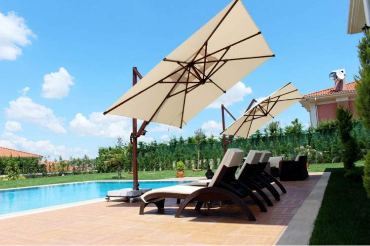 Зонт профессиональный 3х3 м Banana Plus THEUMBRELA SEMSIYE EVI коричневый, бежевый-6