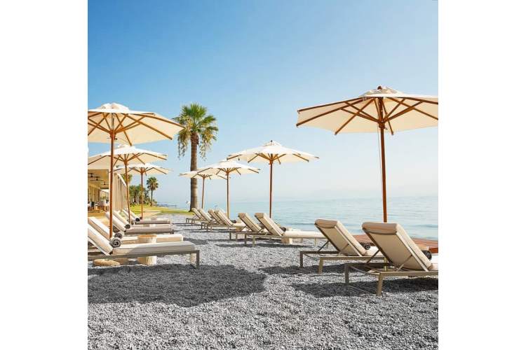 Зонт профессиональный диаметром 2.5 м Palladio Standard Scolaro натуральный, слоновая кость-7